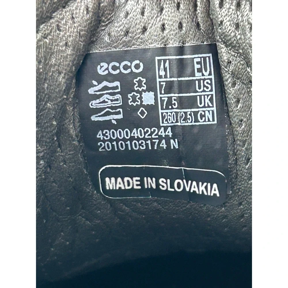 Ecco Soft 7 Sneakers Gray Leather Lace Up Casual‎ Walking Shoes